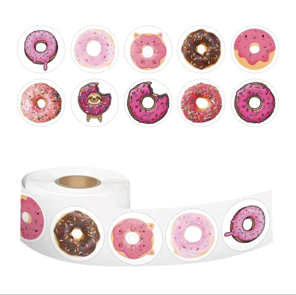 Donut Sticker Roll 500 Ct - Picture 4 of 8